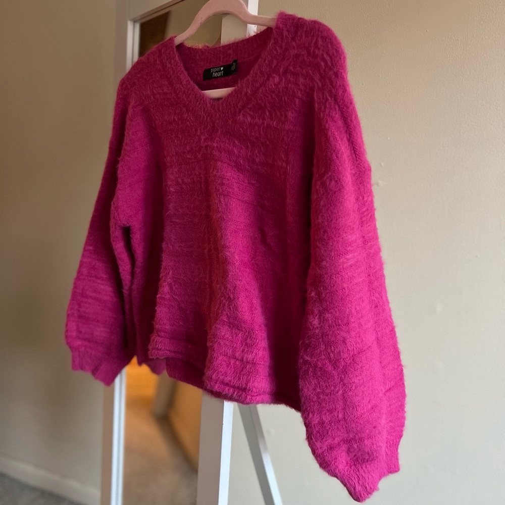 Cozy Pink V-Neck Sweater